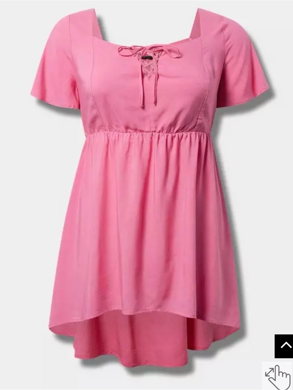 Torrid Pink Lace-Up Babydoll Shirt